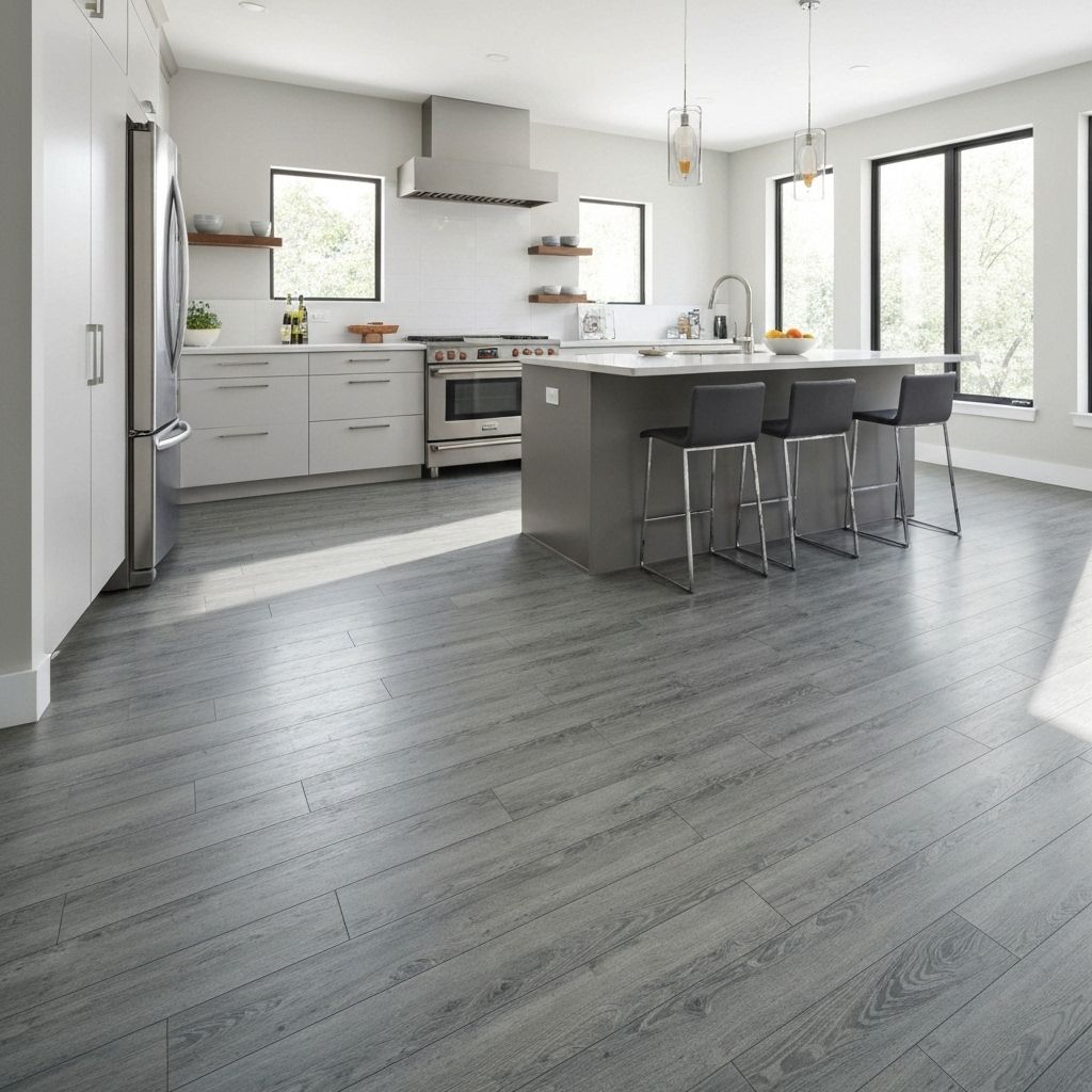 Modern kitchen with luxury vinyl flooring
